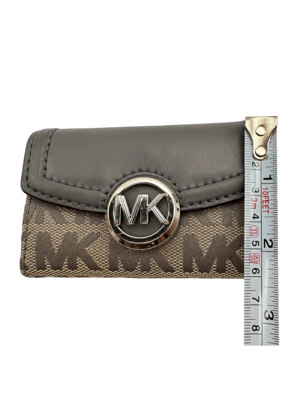 Michael Kors Key Case Holder MK 6 Hooks Organizer Wallet Travel Gift Gray Used